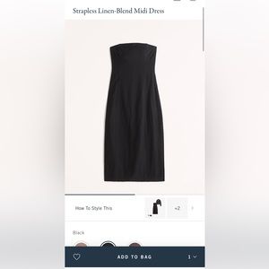 Abercombie Strapless Linen-Blend Midi Dress